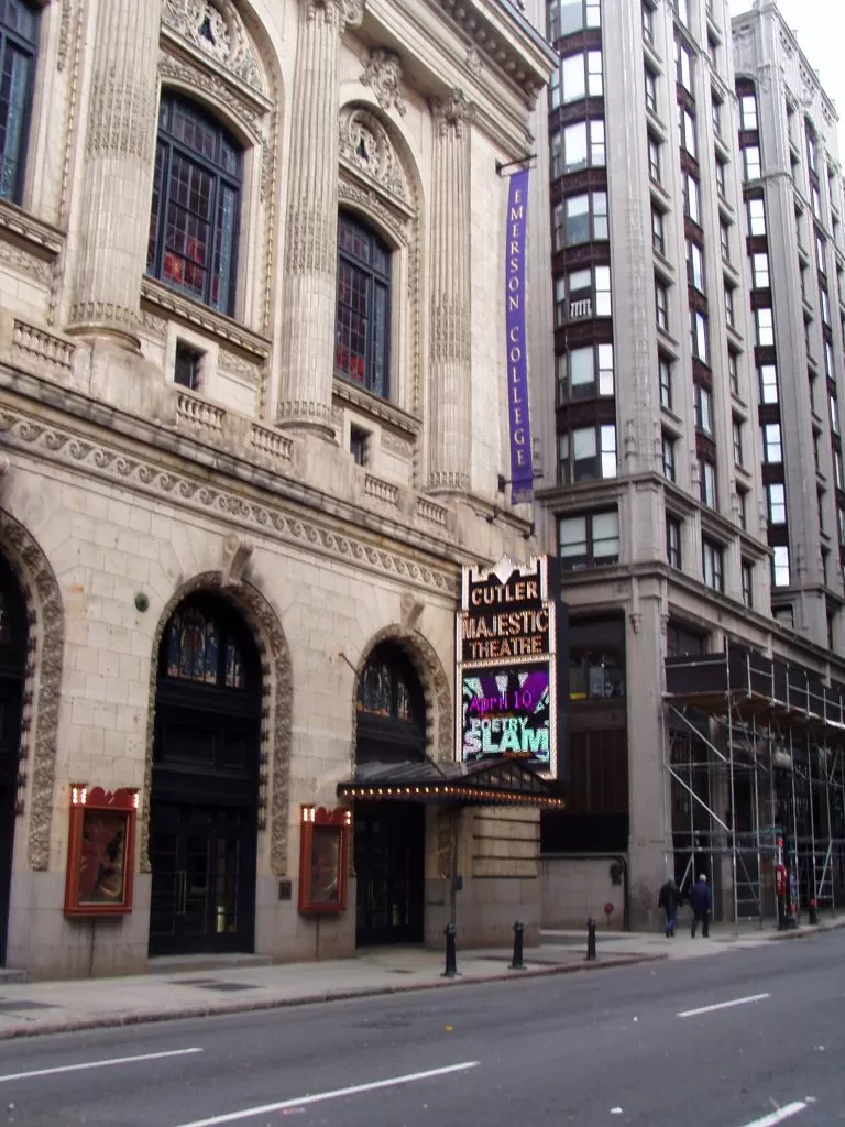 photo shows the exterior of the Cutler Majestic Theatre