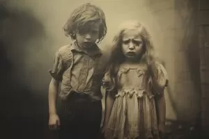 Two creepy ghost children